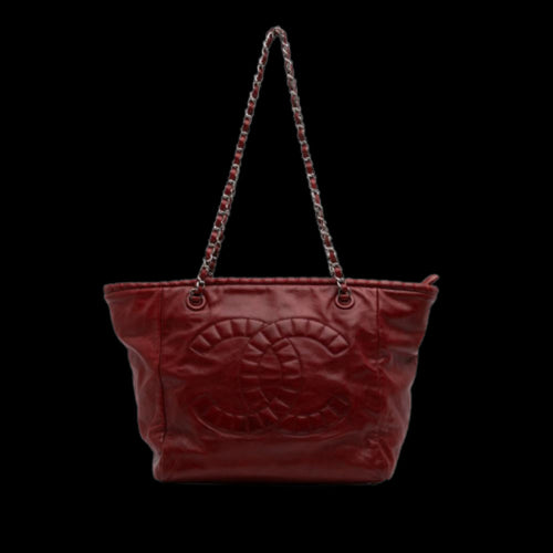 Red Leather Chanel Tote