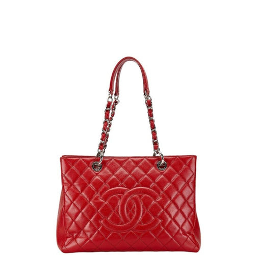 Red Leather Chanel Tote