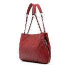 Red Leather Chanel Tote