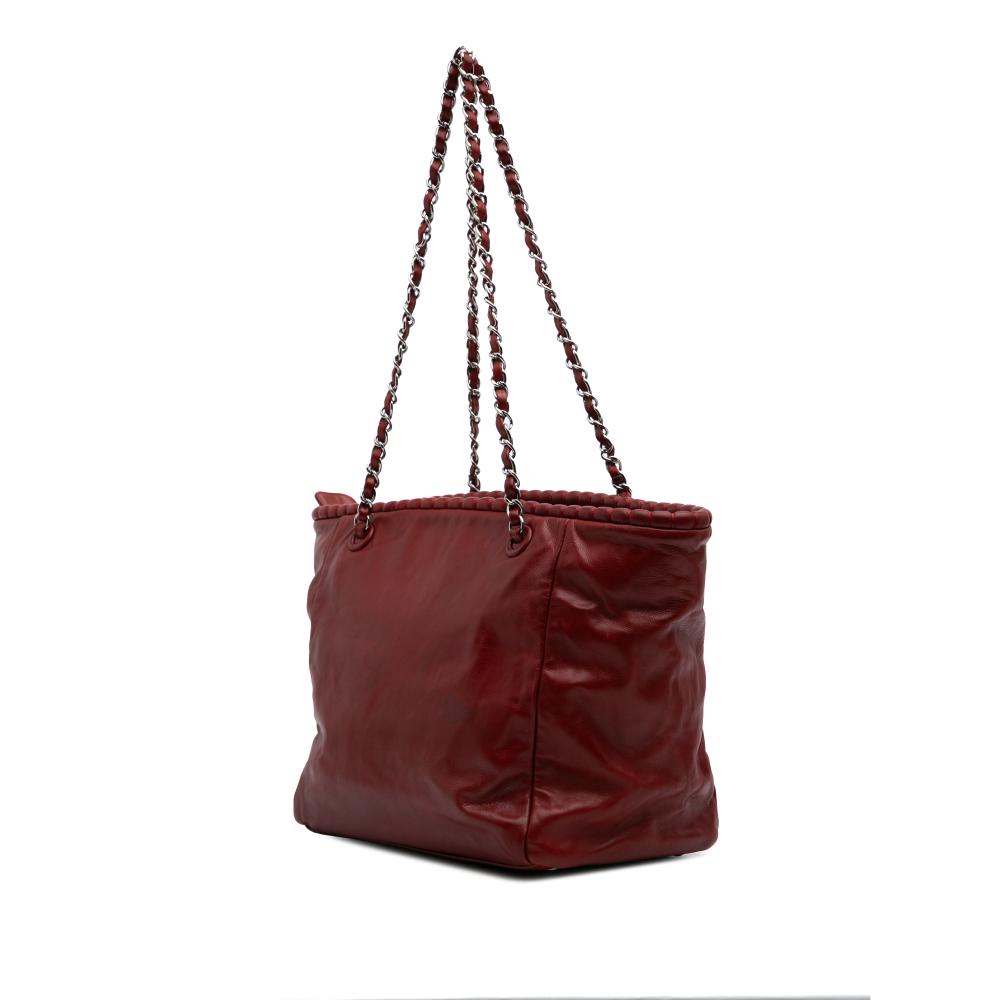 Red Leather Chanel Tote