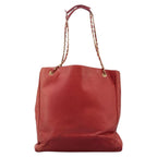 Red Leather Chanel Tote