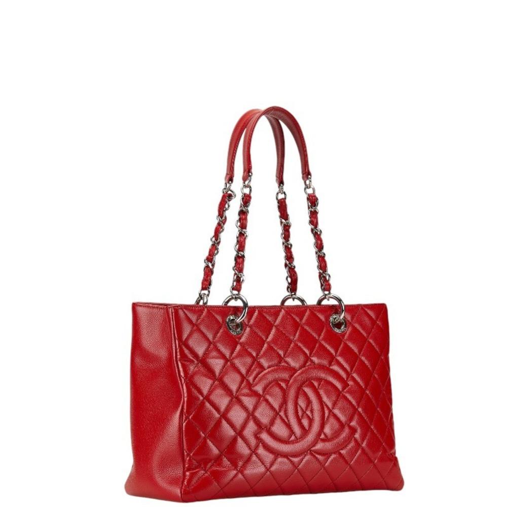 Red Leather Chanel Tote