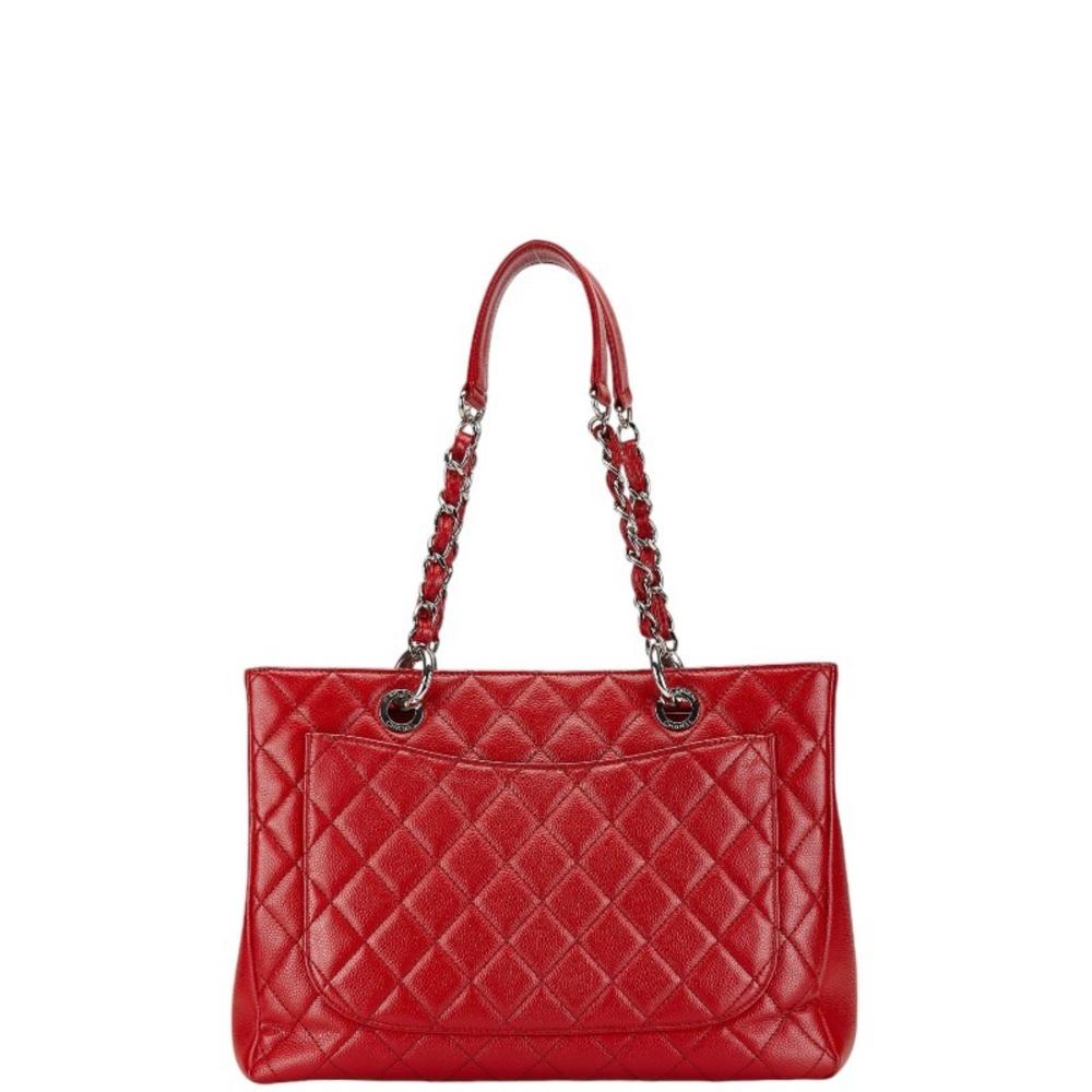 Red Leather Chanel Tote