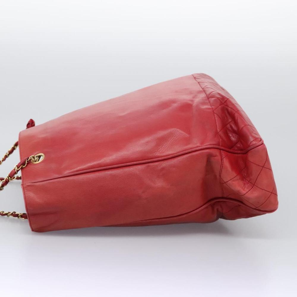 Red Leather Chanel Tote