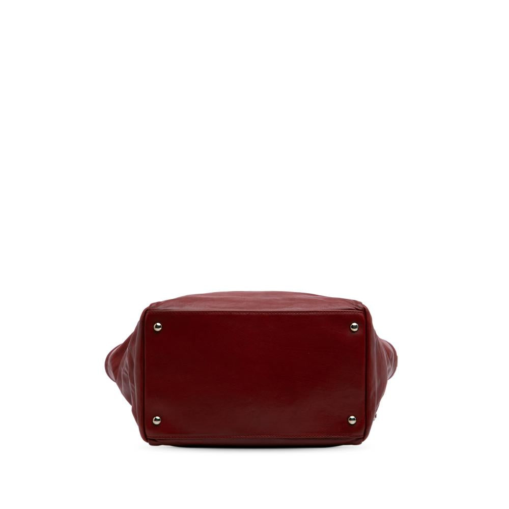 Red Leather Chanel Tote