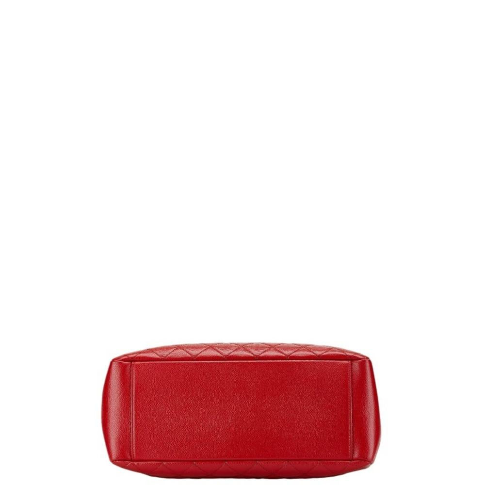 Red Leather Chanel Tote
