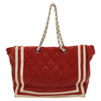 Red Leather Chanel Tote