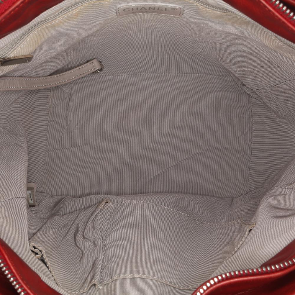 Red Leather Chanel Tote
