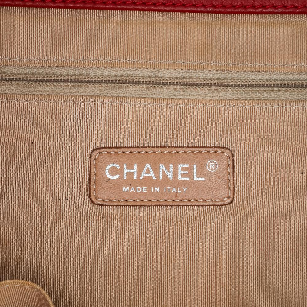 Red Leather Chanel Tote