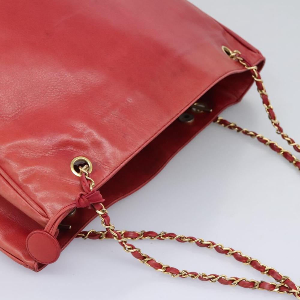 Red Leather Chanel Tote