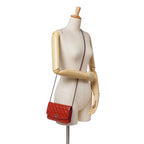 Red Leather Chanel Wallet On Chain