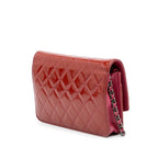 Red Leather Chanel Wallet On Chain