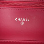 Red Leather Chanel Wallet On Chain