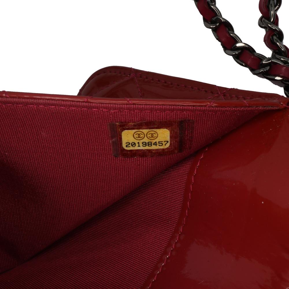 Red Leather Chanel Wallet On Chain