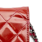Red Leather Chanel Wallet On Chain