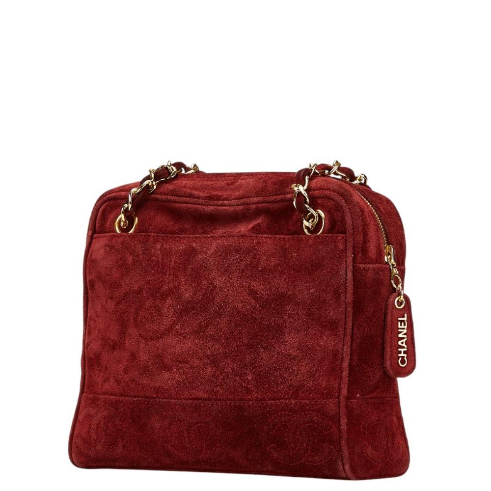 Red Suede Chanel Crossbody Bag