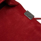 Red Suede Chanel Shoulder Bag