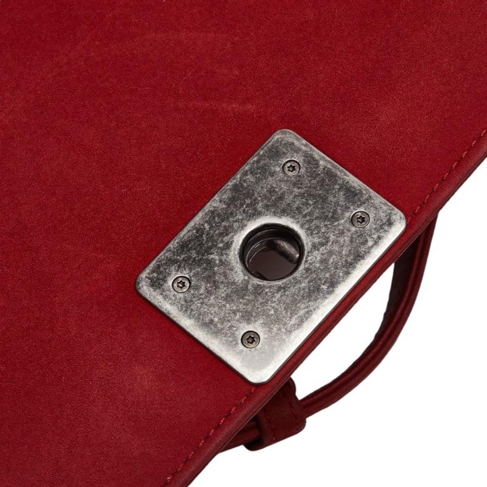 Red Suede Chanel Shoulder Bag