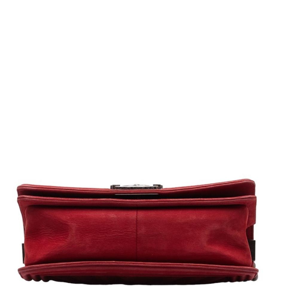 Red Suede Chanel Shoulder Bag