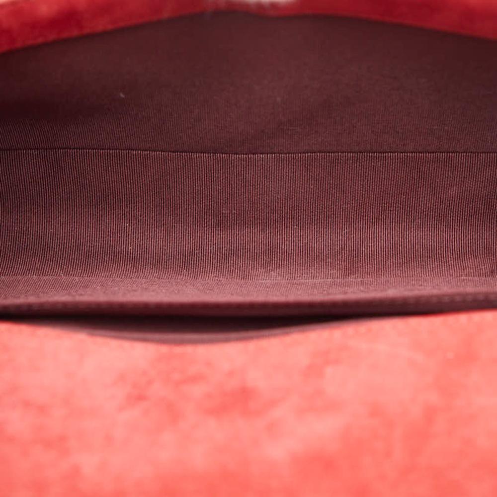 Red Suede Chanel Shoulder Bag