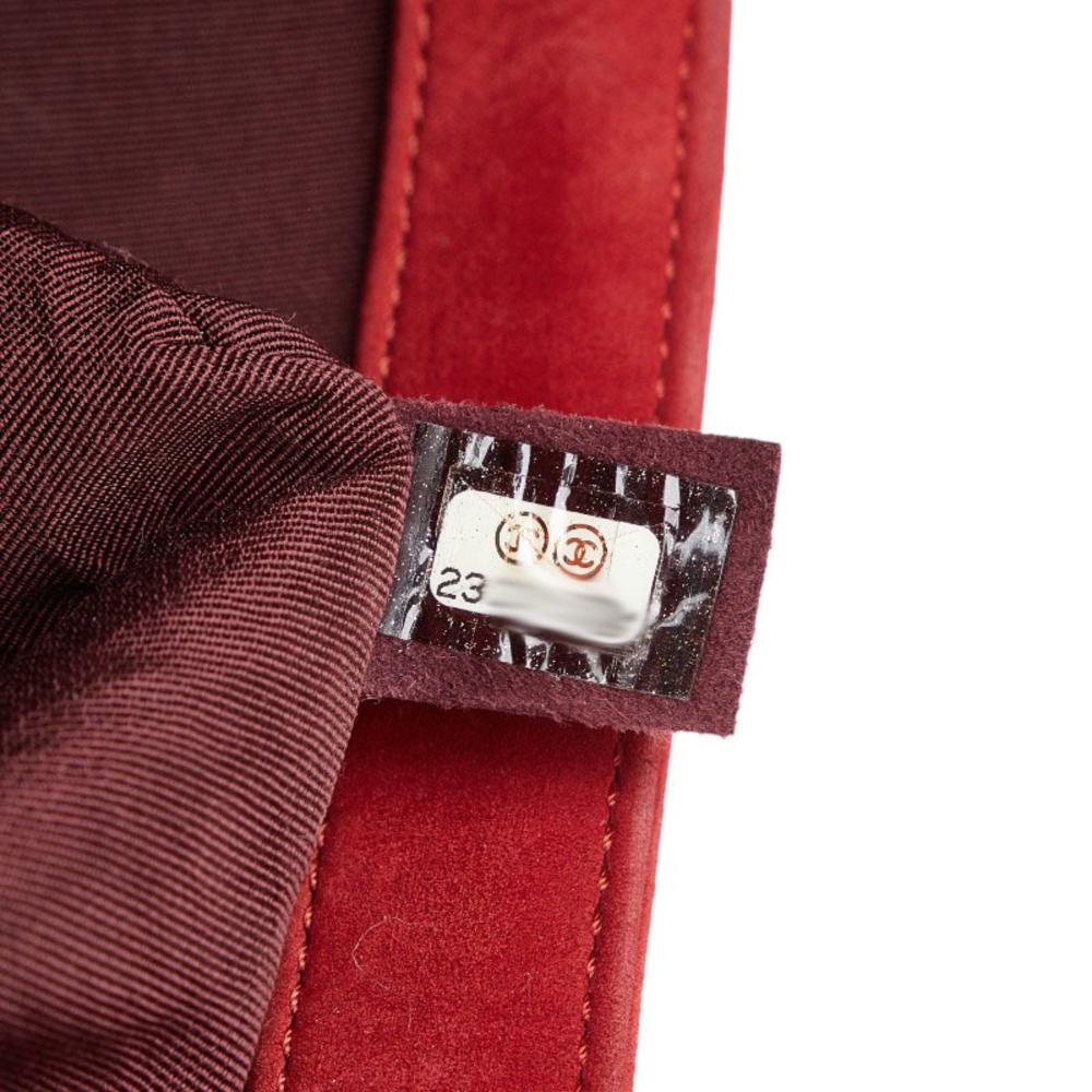 Red Suede Chanel Shoulder Bag