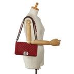 Red Suede Chanel Shoulder Bag