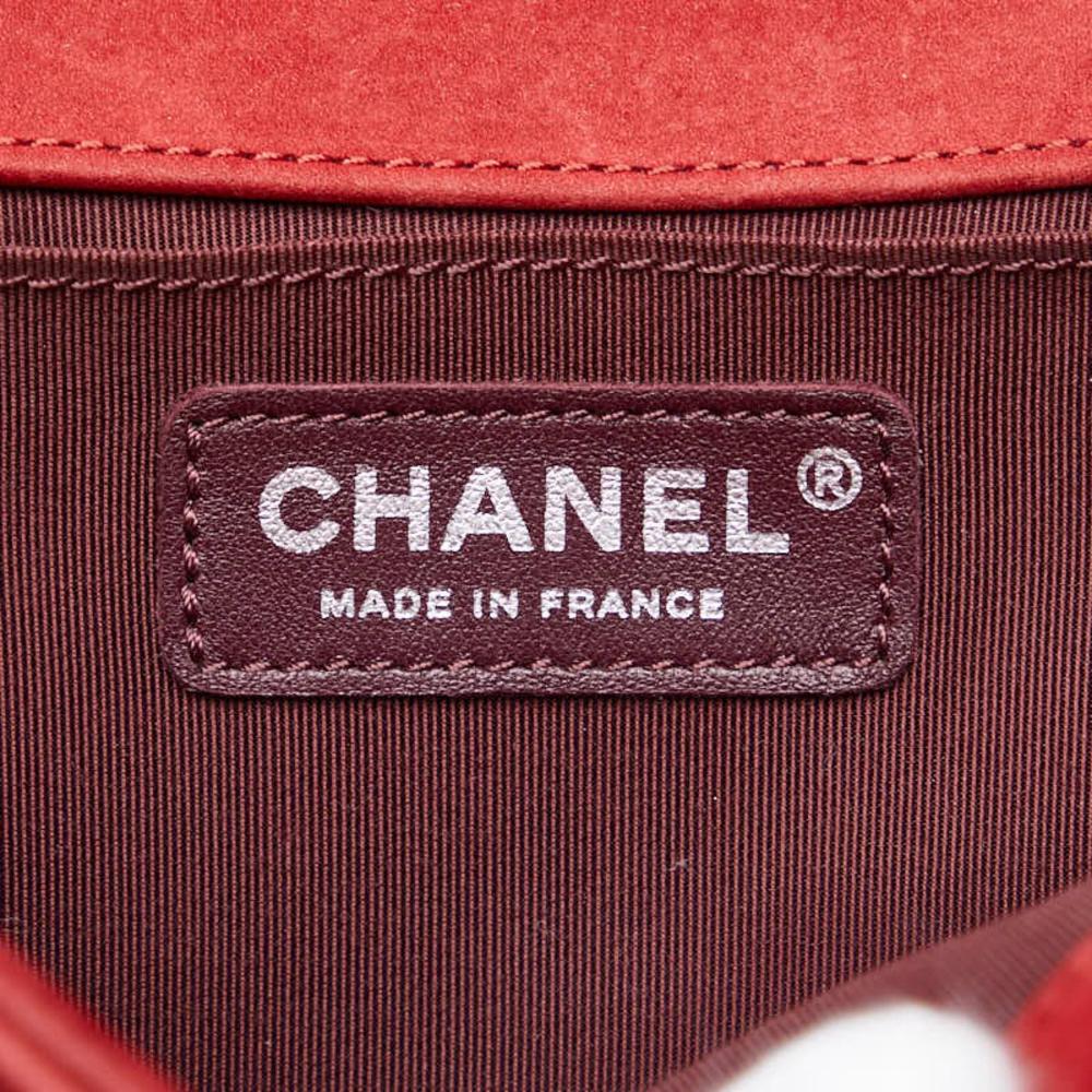 Red Suede Chanel Shoulder Bag