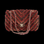 Red Wool Chanel Flap Bag