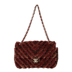 Red Wool Chanel Flap Bag