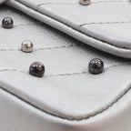 Silver Leather Chanel Flap Bag