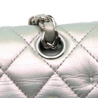Silver Leather Chanel Flap Bag
