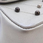 Silver Leather Chanel Flap Bag