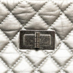 Silver Leather Chanel Tote