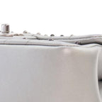 Silver Leather Chanel Flap Bag