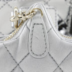 Silver Leather Chanel Shoulder Bag