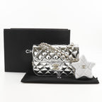 Silver Leather Chanel Shoulder Bag