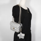 Silver Leather Chanel Shoulder Bag