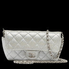 Silver Leather Chanel Shoulder Bag