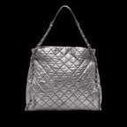 Silver Leather Chanel Tote