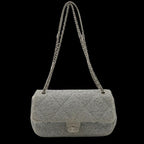 Silver Leather Chanel Shoulder Bag