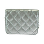 Silver Leather Chanel Shoulder Bag
