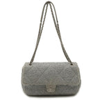 Silver Leather Chanel Shoulder Bag