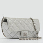 Silver Leather Chanel Shoulder Bag