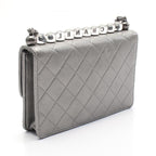 Silver Leather Chanel Crossbody Bag