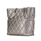 Silver Leather Chanel Tote