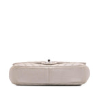 Silver Leather Chanel Flap Bag