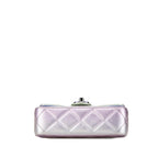 Silver Leather Chanel Clutch