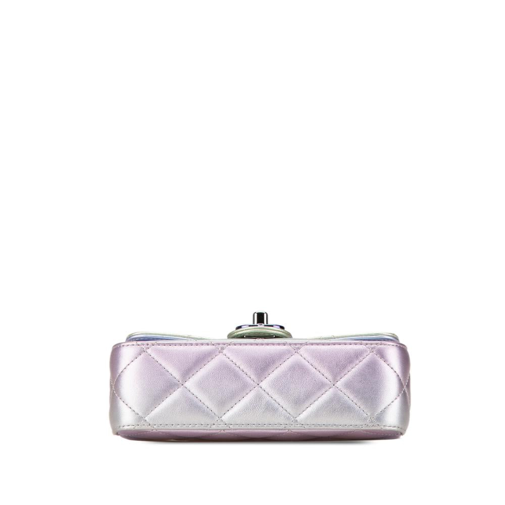 Silver Leather Chanel Clutch