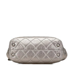 Silver Leather Chanel Tote