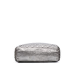 Silver Leather Chanel Tote